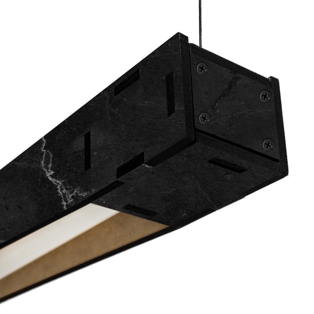 COLGANTE LISTON 120CM MADERA PARA TUBO LED 18W MARMOL NEGRO AMBERES - TOKIO