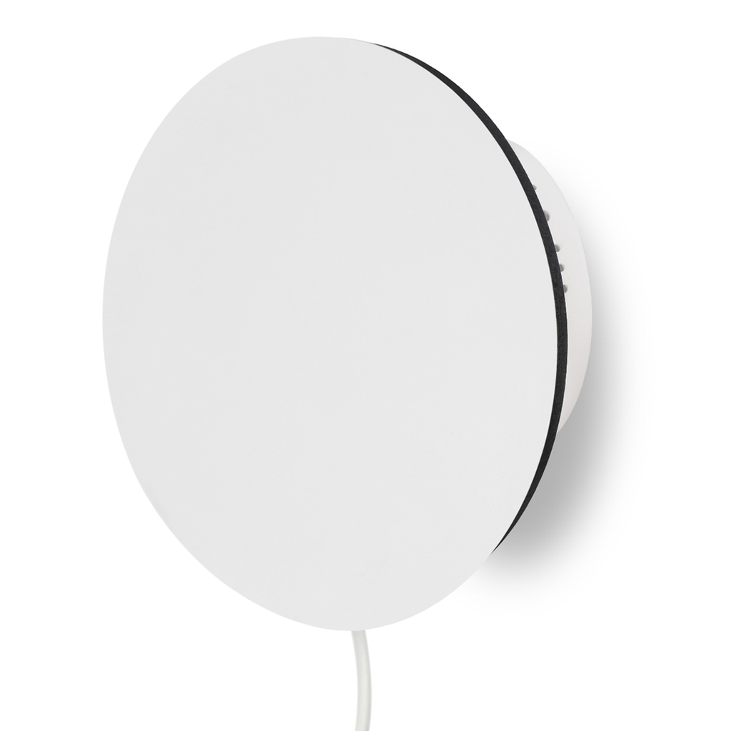 VELADOR APLIQUE DIFUSOR CIRCULAR 12W 200MM CON FICHA Y TECLA MADERA BLANCA LISA - TOKIO