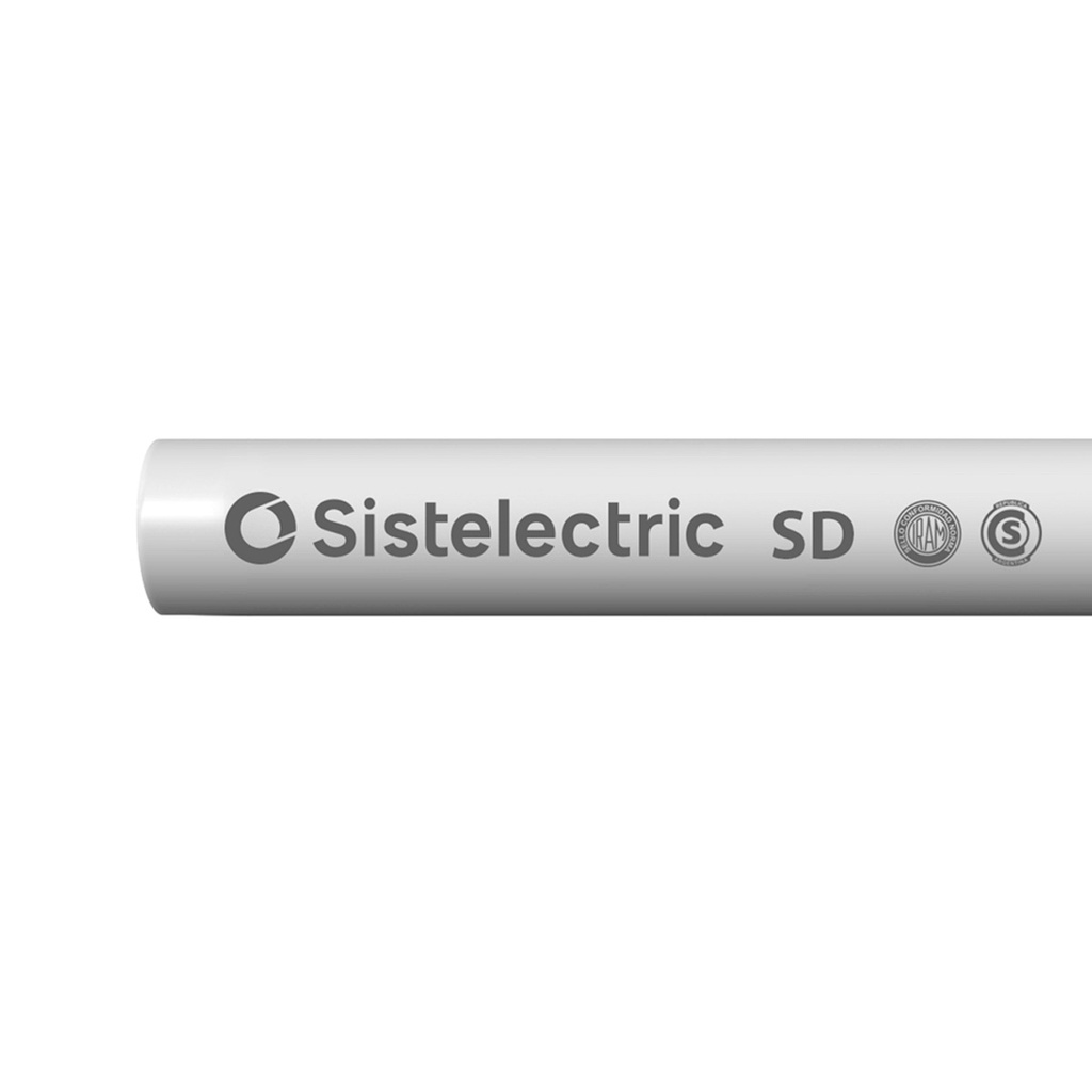 CAÑO RIGIDO PVC SISTELECTRIC SD 16MM X3MTS GRIS - GENROD