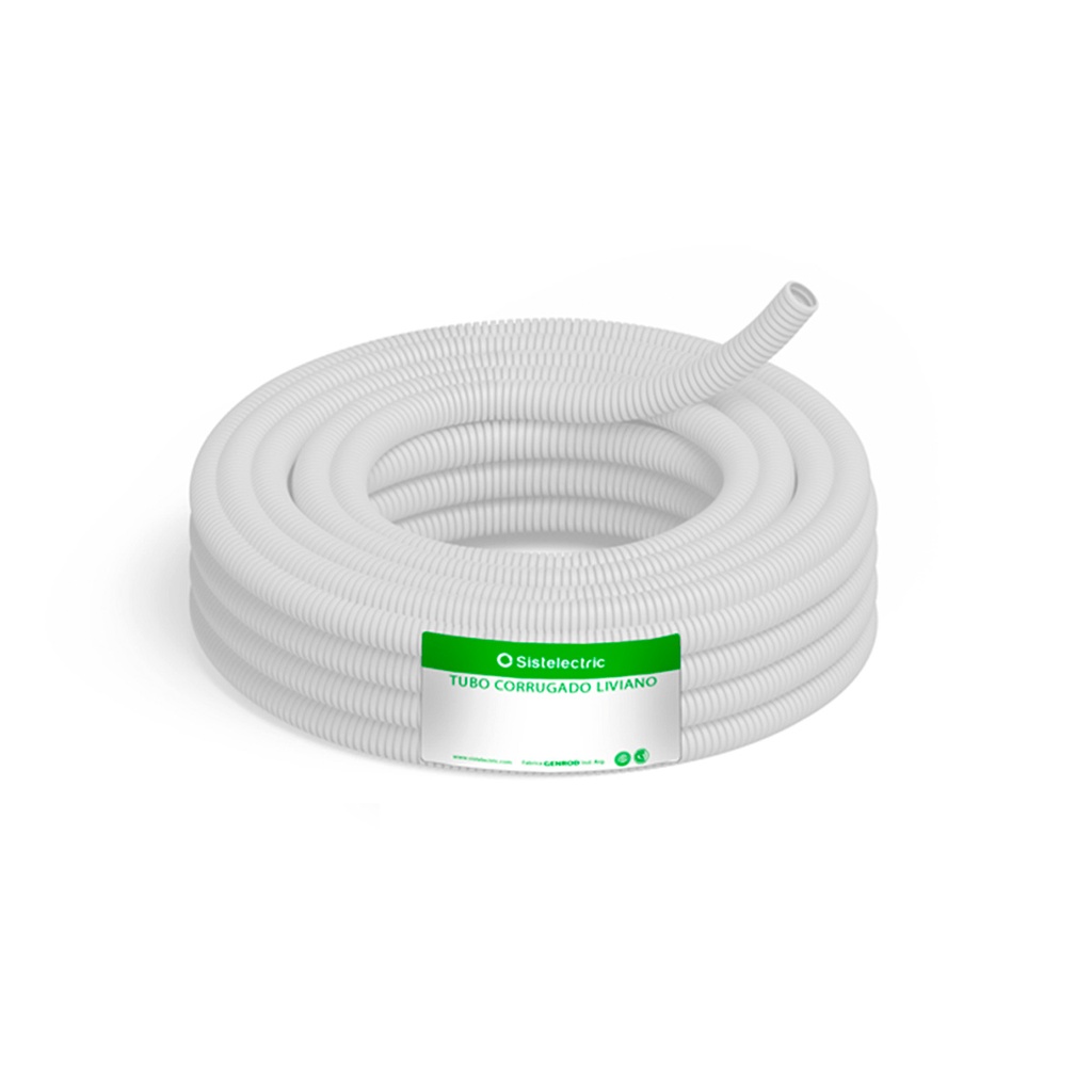 CAÑO CORRUGADO FLEXIBLE LIVIANO BLANCO (X25M) 20MM - GENROD