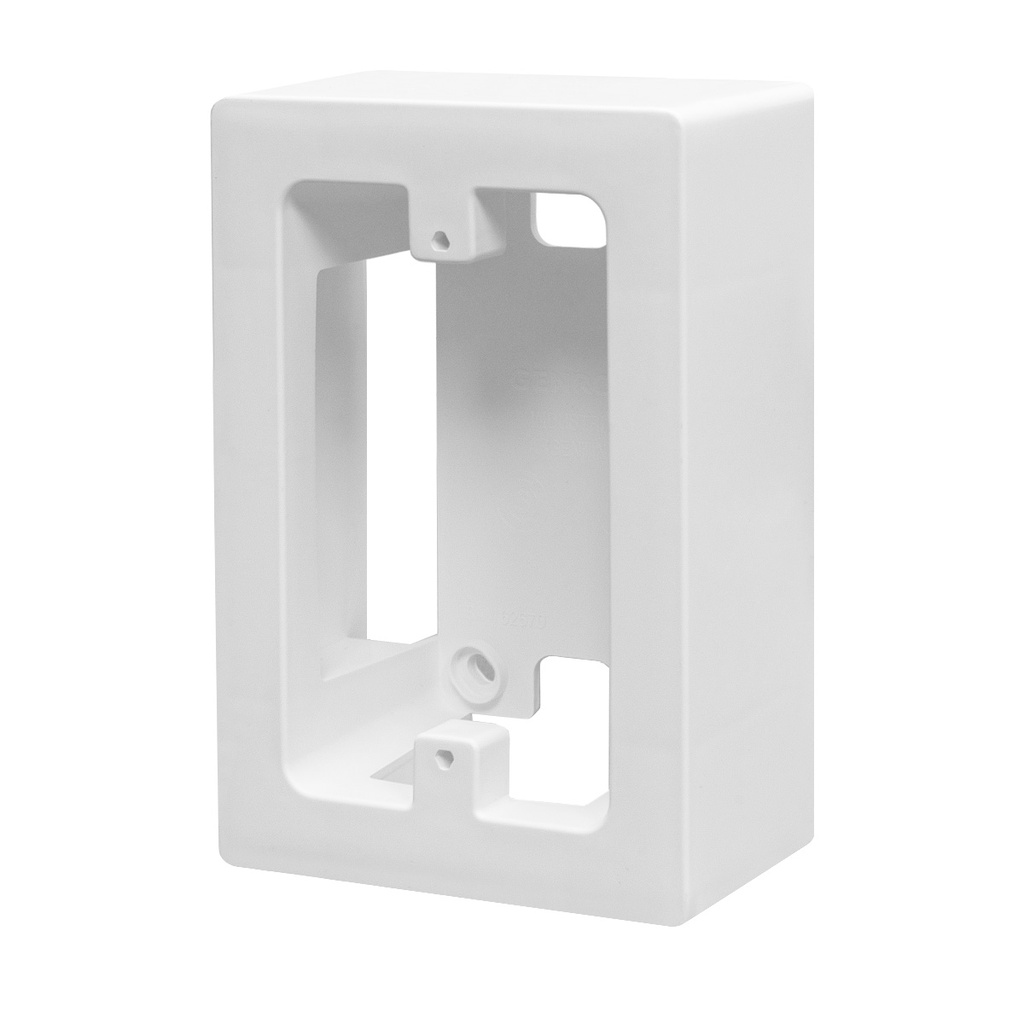 CAJA SOBREPONER RECTANGULAR MONOBLOCK (TIPO CABLECANAL) BLANCA - GENROD