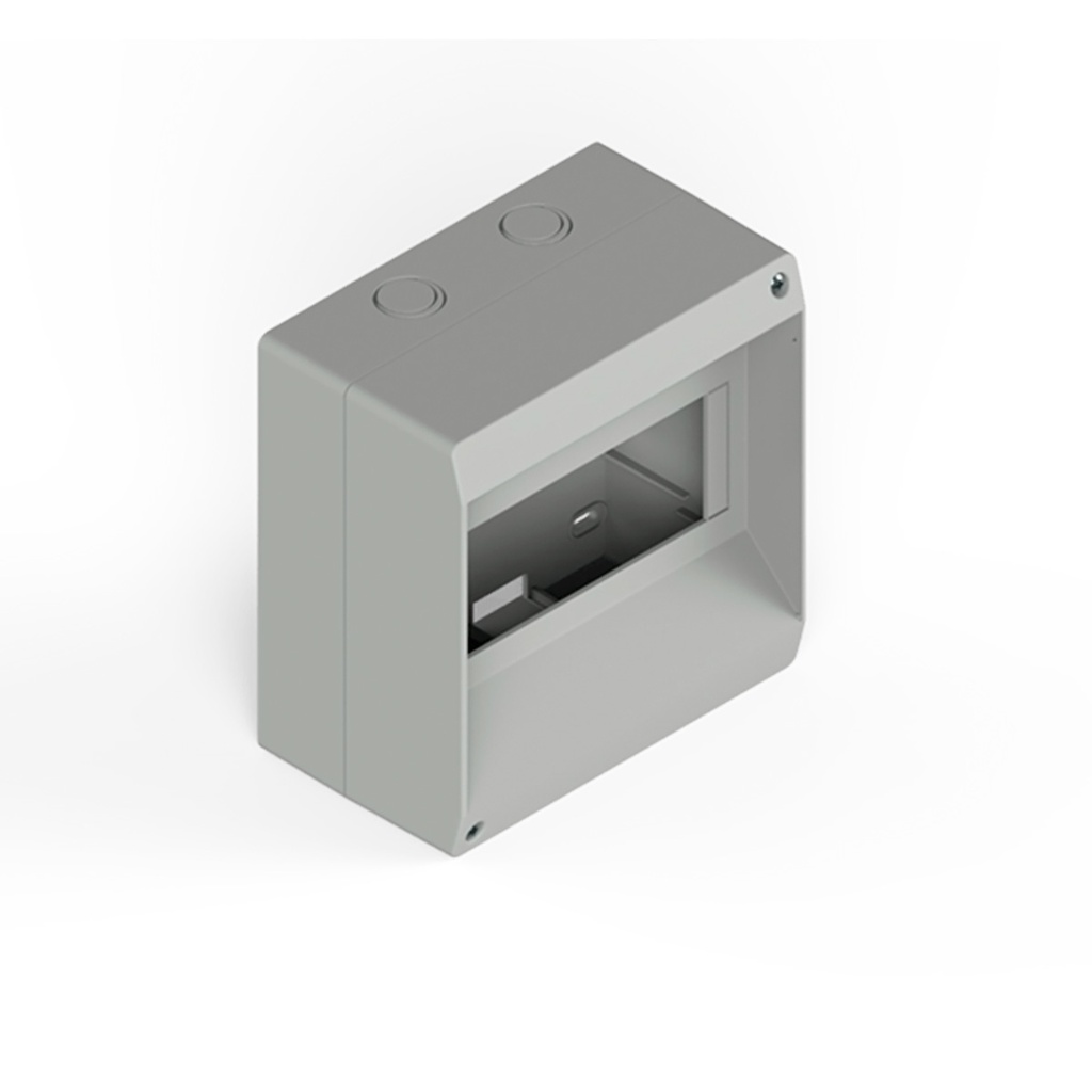 CAJA PARA TERMICA 8 MODULOS DIN SOBREPONER GRIS SIN TAPA - GENROD