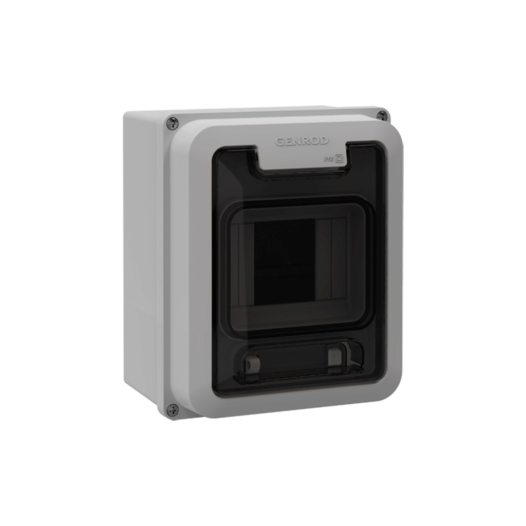 CAJA PARA TERMICA 4 MODULOS DIN PARA PILAR EXTERIOR IP65 GRIS - GENROD