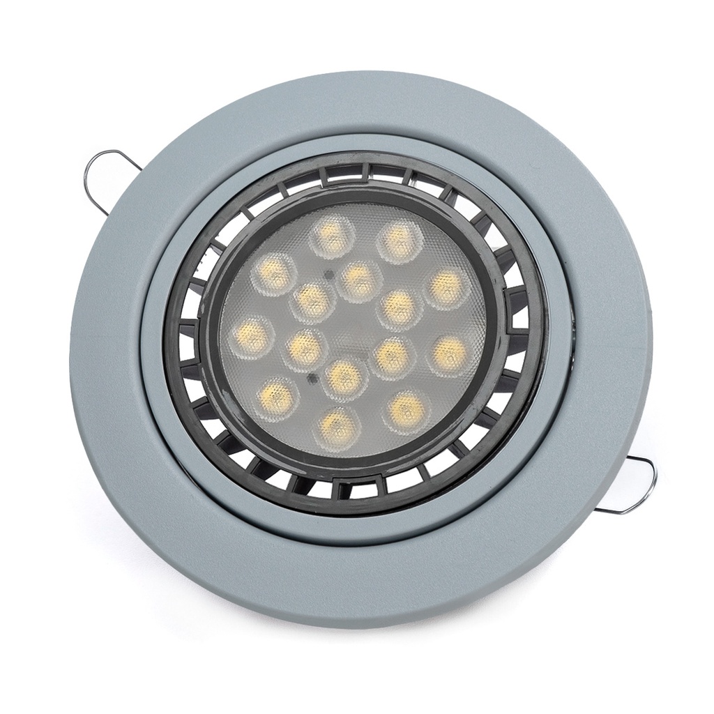 SPOT EMBUTIR Ø16CM PVC P/AR111 LED S/ZOCALO GRIS -ECOSPOTS