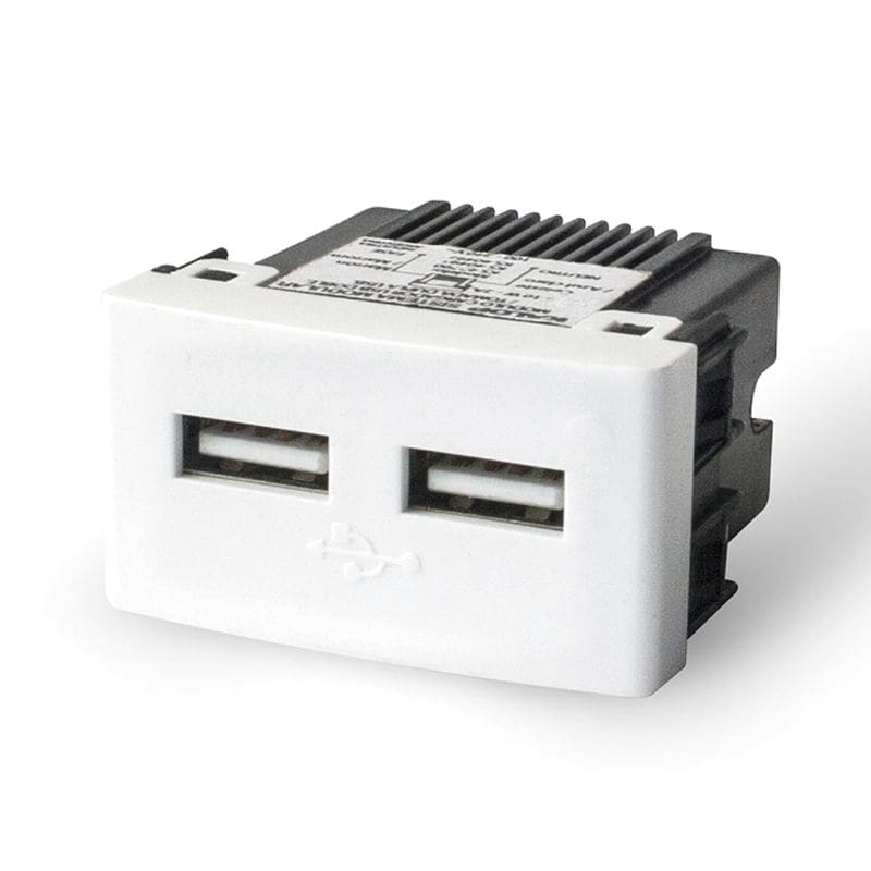 MODULO USB DOBLE BLANCO CON BASTIDOR - KALOP