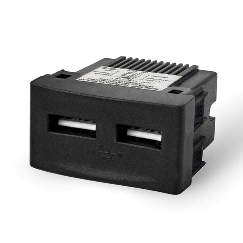 MODULO USB DOBLE NEGRO CON BASTIDOR - KALOP