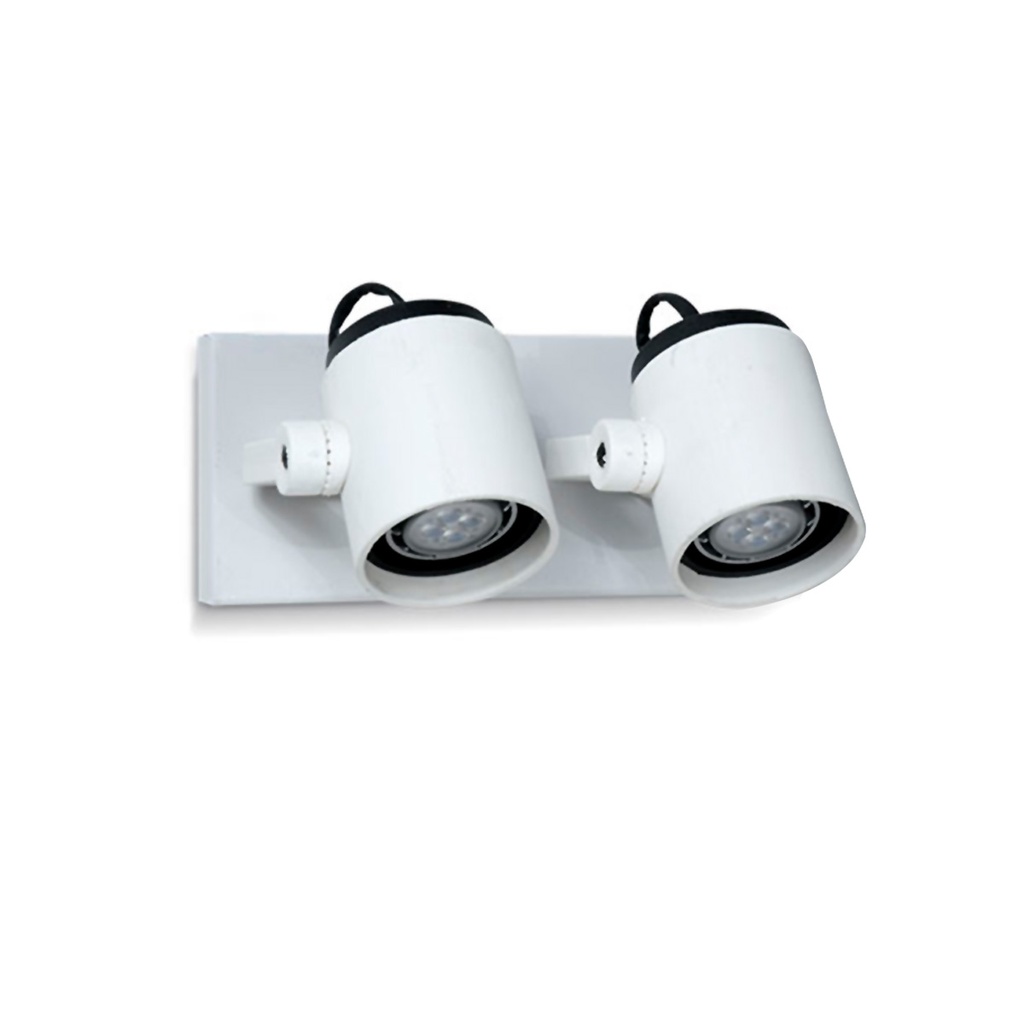 SPOT DE PARED POLIPROPILENO PANTALLA TUBO P/DICROICA 2 LUCES BLANCO - FAROLUZ