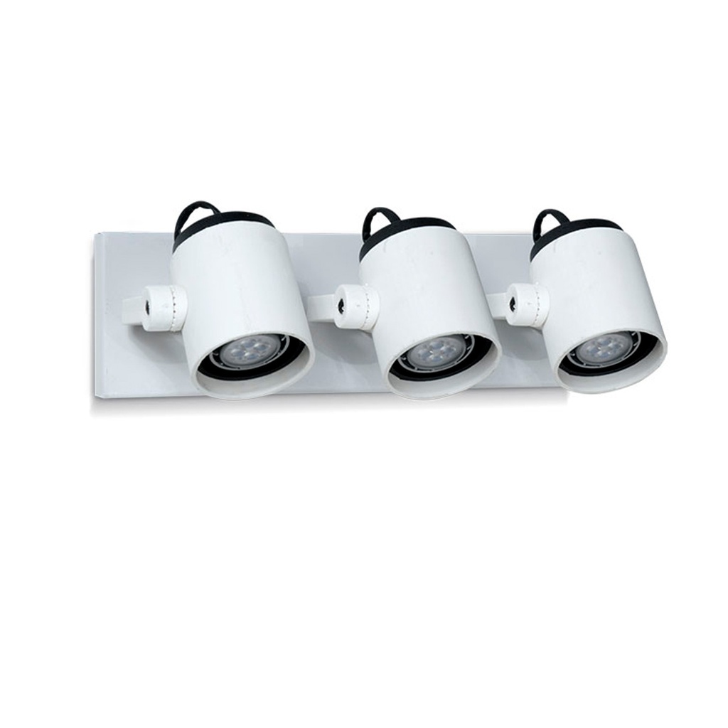 SPOT DE PARED POLIPROPILENO PANTALLA TUBO P/DICROICA 3 LUCES BLANCO - FAROLUZ