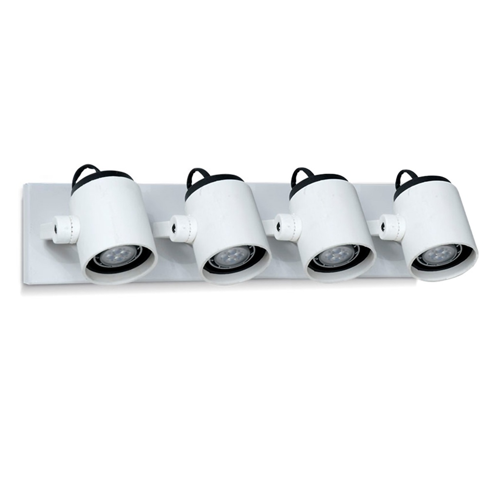 SPOT DE PARED POLIPROPILENO PANTALLA TUBO P/DICROICA 4 LUCES BLANCO - FAROLUZ