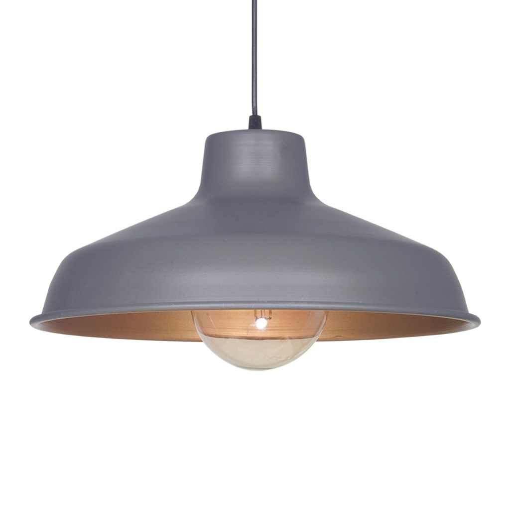 COLGANTE CHAPA GONNET PANTALLA 40CM E27 GRIS - SAN JUSTO