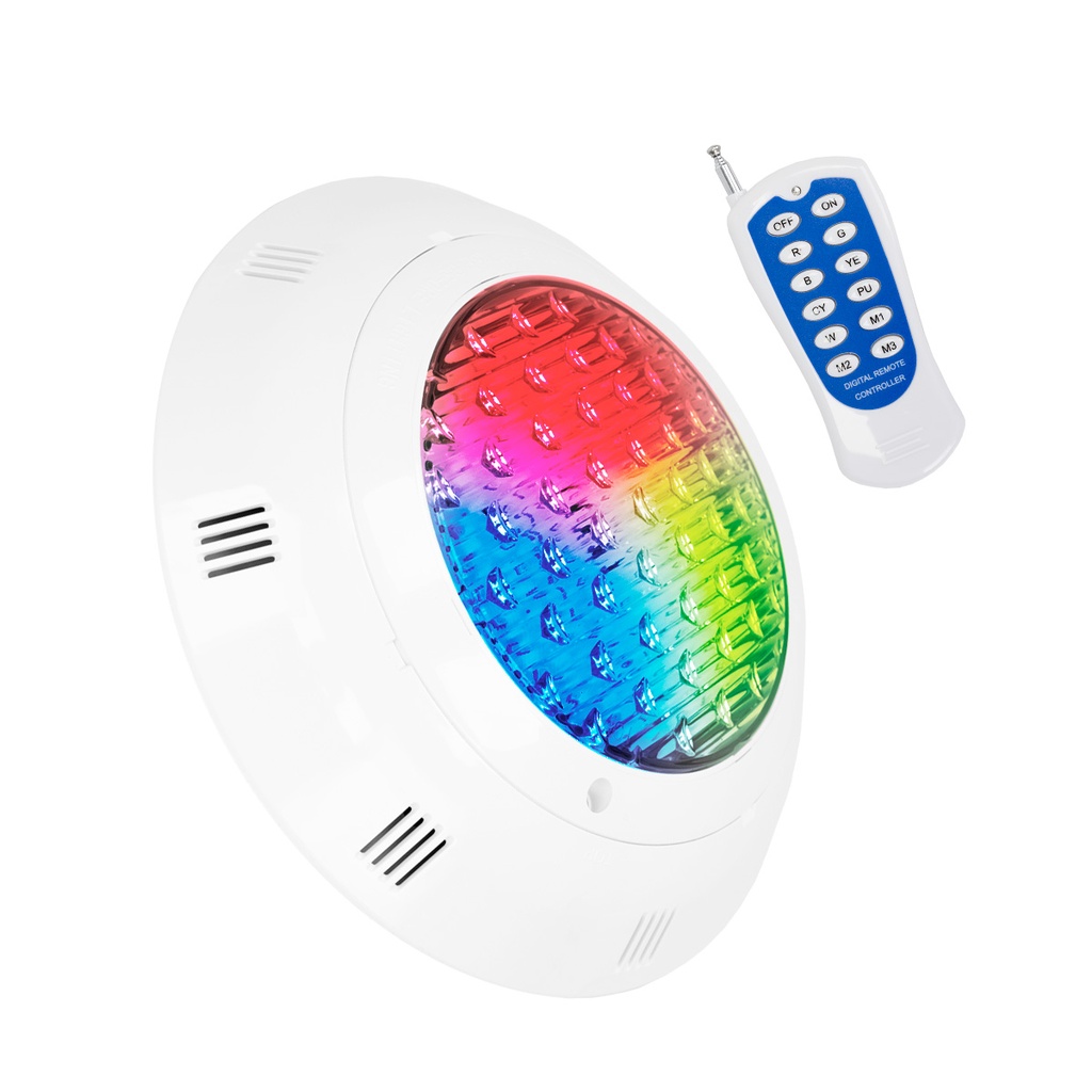 LUMINARIA POLICARBONATO PARA PILETA PISCINA 20W RGB + CONTROL REMOTO 12VCA 300MM - TBCIN