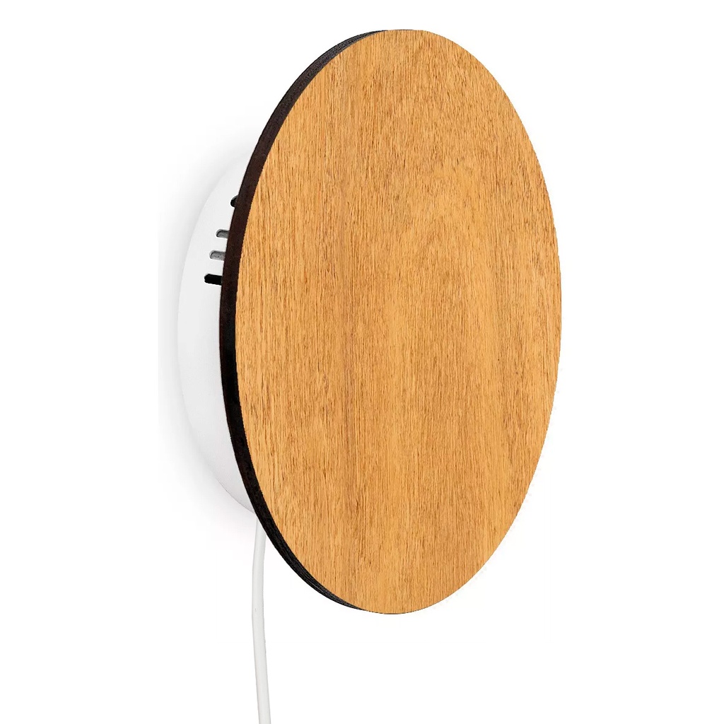 VELADOR APLIQUE DIFUSOR CIRCULAR 6W 160MM CON FICHA Y TECLA MADERA CLARA - TOKIO