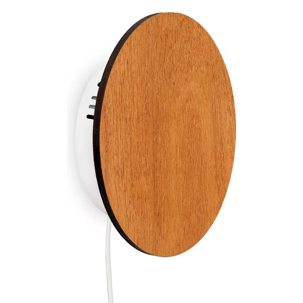 VELADOR APLIQUE DIFUSOR CIRCULAR 6W 160MM CON FICHA Y TECLA MADERA CEDRO - TOKIO