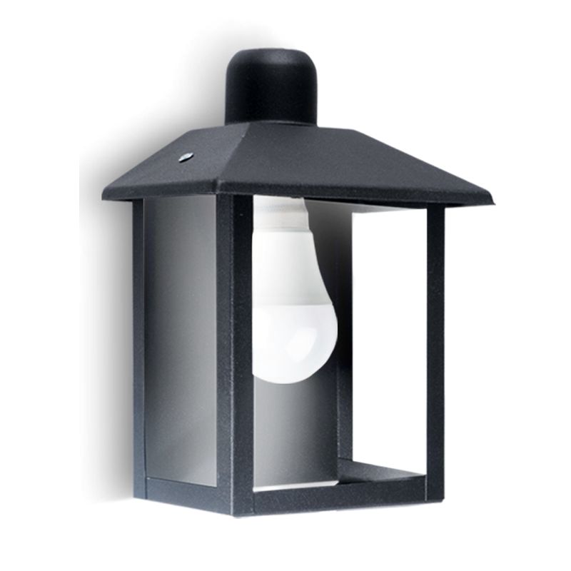 FAROL DE PARED RECTO 19X27X13CM 1 LUZ E27 NEGRO - SAN JUSTO