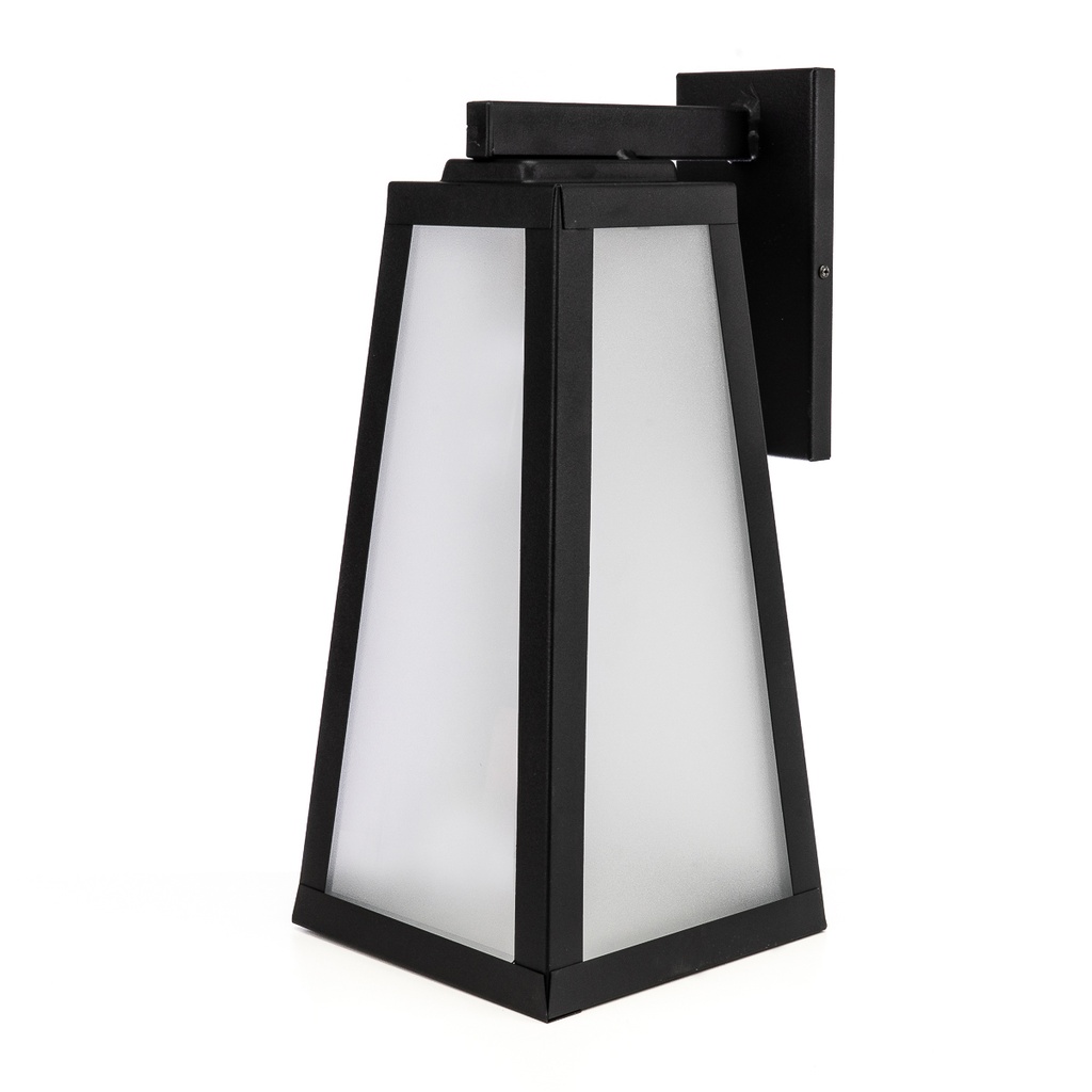 FAROL DE PARED PIRAMIDAL NEGRO 4 CARAS 1 LUZ H35CM  - SAN JUSTO