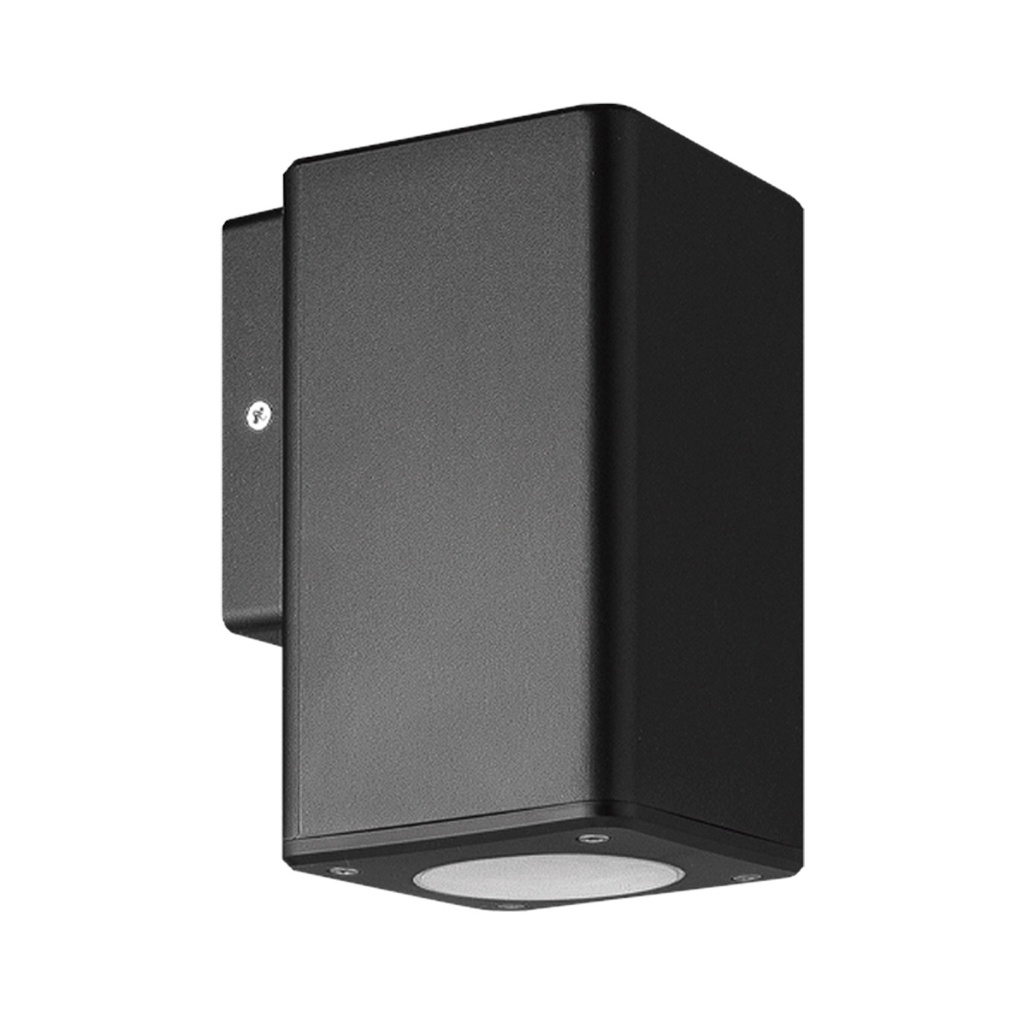 APLIQUE EXTERIOR CUADRADO NEGRO UNIDIRECCIONAL IP54 GU10 9W MAX - MACROLED