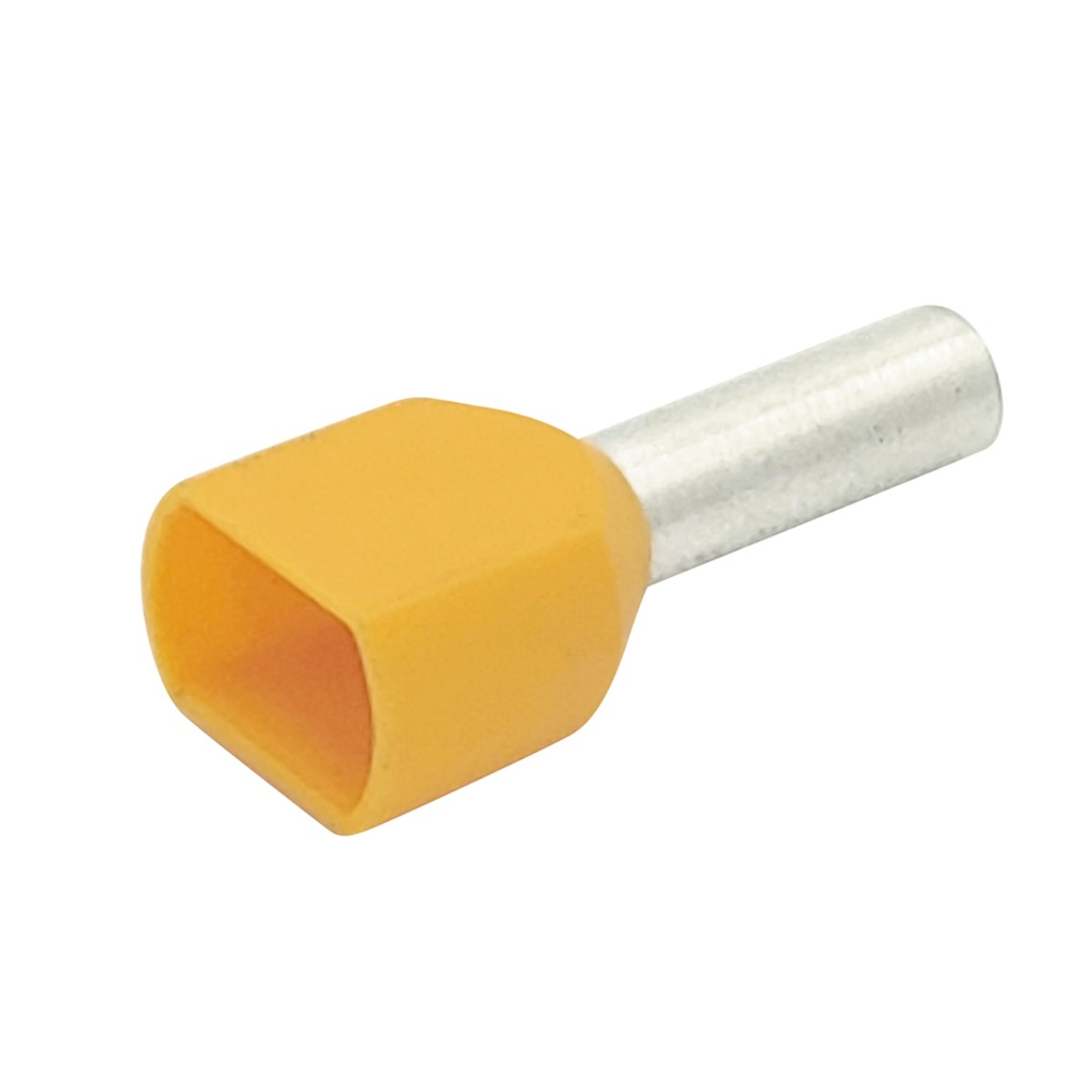 TERMINAL PREAISLADO PUNTERA TUBULAR HUECA DOBLE 4,00MM NARANJA (Precio unit / bolsa x100) - TBCIN