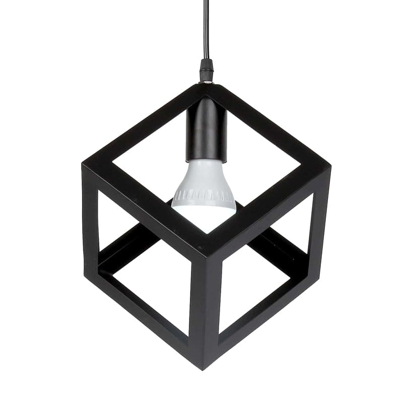 COLGANTE CUBO 02 PIRAMIDE 1 LUZ NEGRO MATE - SPOTSLINE