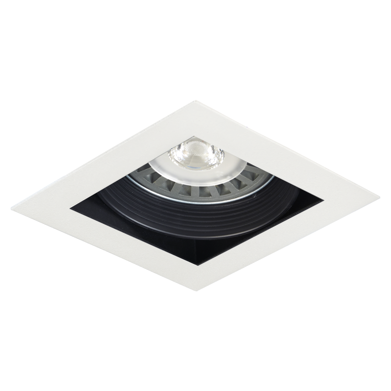 SPOT EMBUTIR CUADRADO PARA AR111 LED 1 LUZ BLANCO TEXTURADO C/ZOCALOALO  - SPOTSLINE