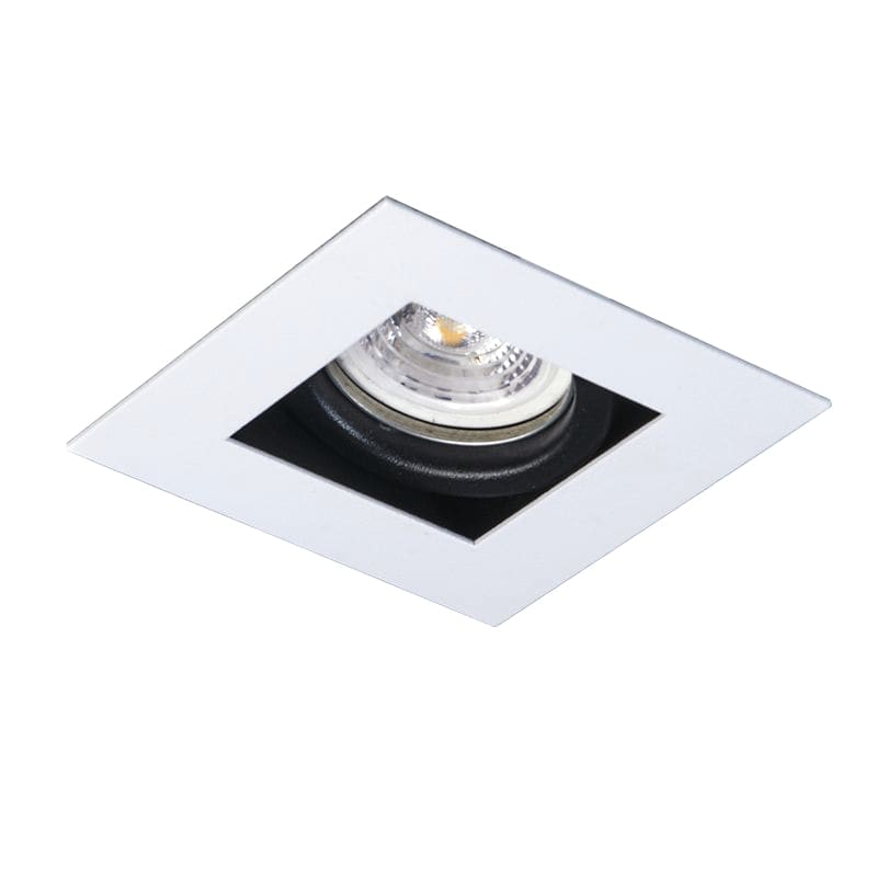 SPOT EMBUTIR CUADRADO PARA DICROICA LED 1 LUZ BLANCO TEXTURADO C/ZOCALOALO  - SPOTSLINE