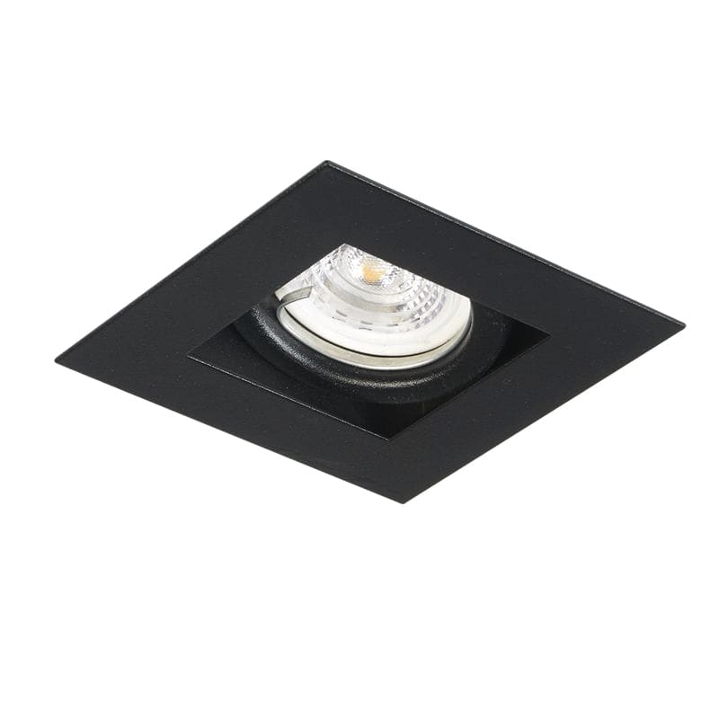 SPOT EMBUTIR CUADRADO PARA DICROICA LED 1 LUZ NEGRO TEXTURADO C/ZOCALOALO  - SPOTSLINE