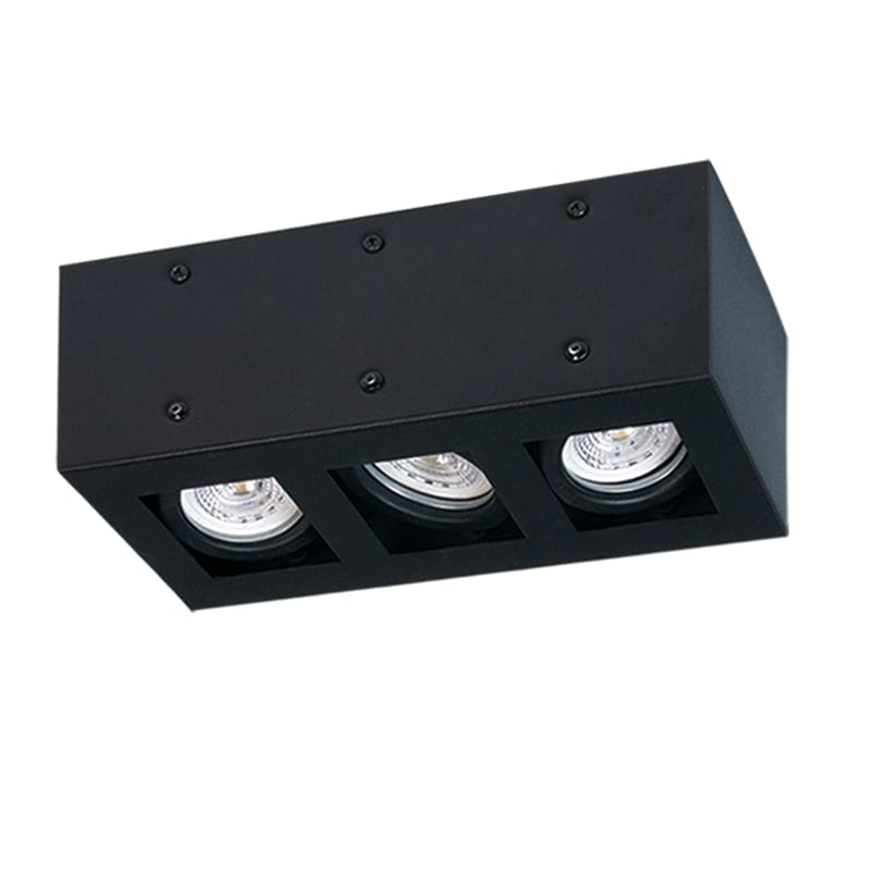 PLAFON P/DICRO LED 3 LUCES NEGRO TEXTURADO C/ZOC.  - SPOTSLINE