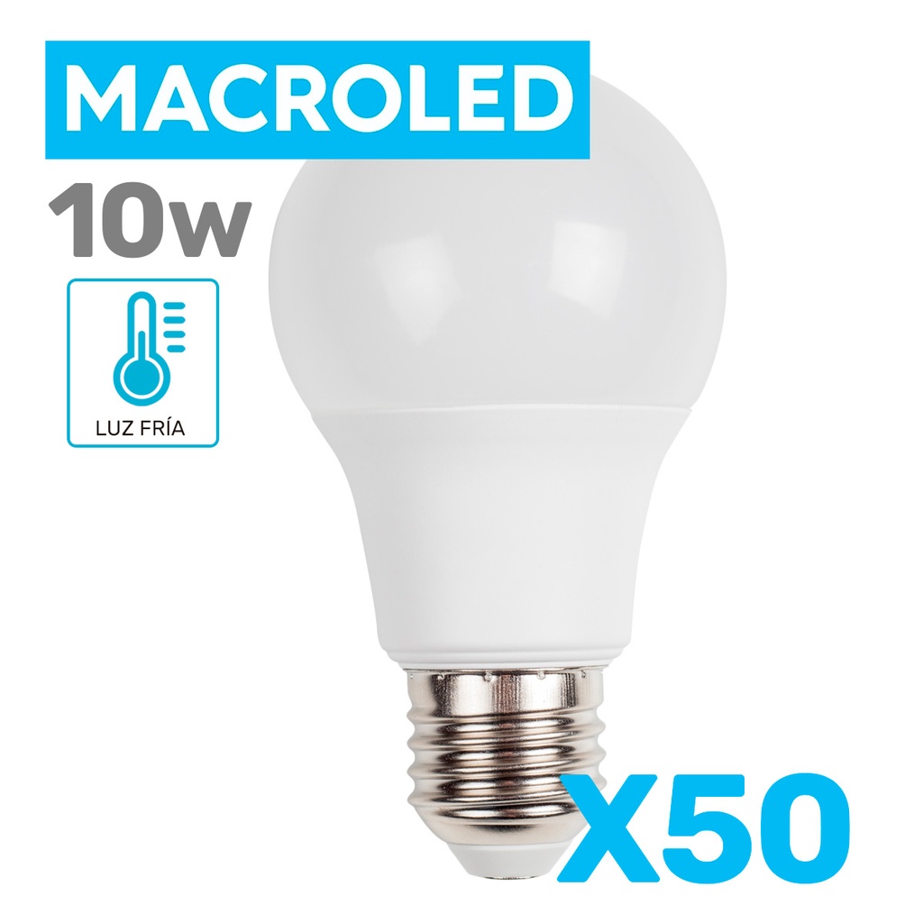 OFERTA - PACK 50 BULBO LED 10W LUZ DIA - MACROLED