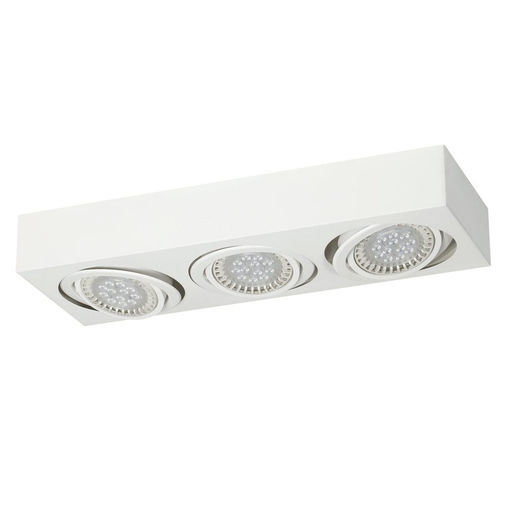 PLAFON RIMINI 3 X GZ-10 AR111 21X57CM ALTO 85MM BLANCO TEXTURADO - FERROLUX