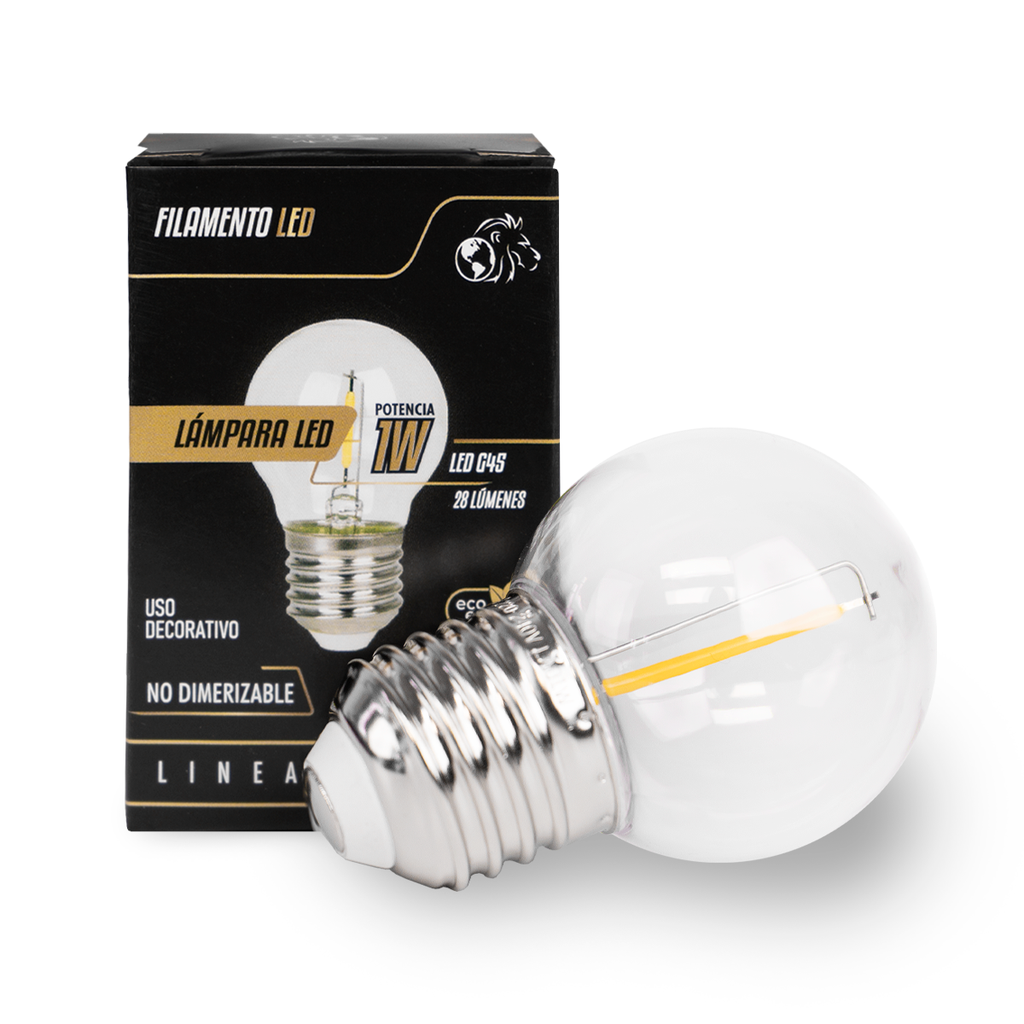 LAMPARA LED FILAMENTO GOTA 1W PVC TRANSPARENTE LUZ CALIDA - LIGHTLION