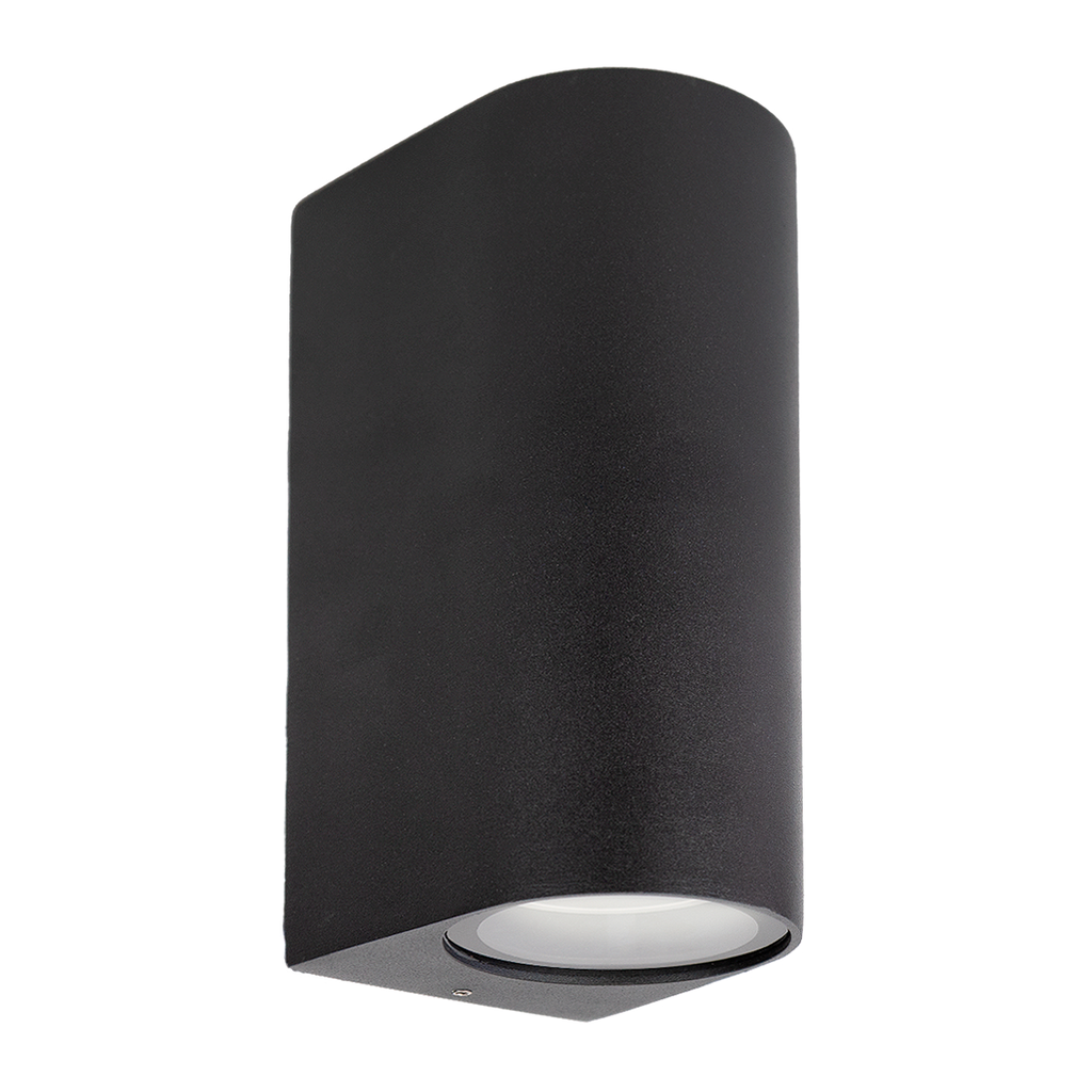 APLIQUE BIDIRECCIONAL ALUMINIO 2 X GU10 CURVO JAZZ II NEGRO - 180 ILUMINACION