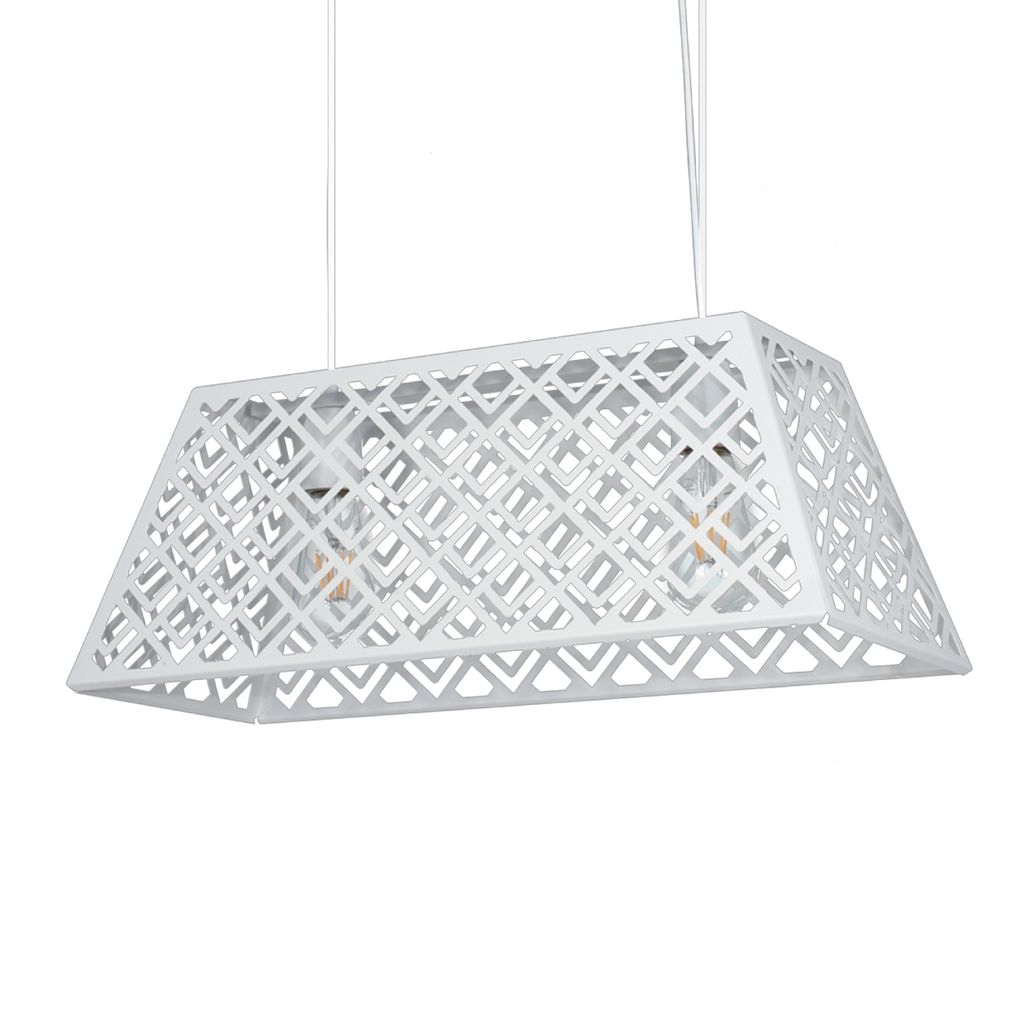 COLGANTE TRAPECIO BLANCO TEXTURADO 2 LUCES - FERROLUX