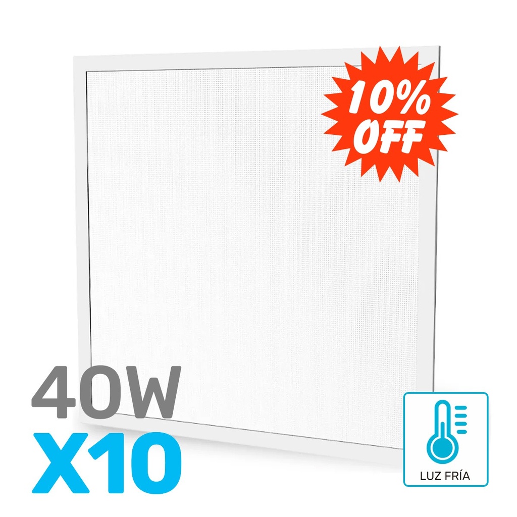 OFERTA - PACK 10 PANEL 60X60CM 40W LUZ DIA - CANDELA