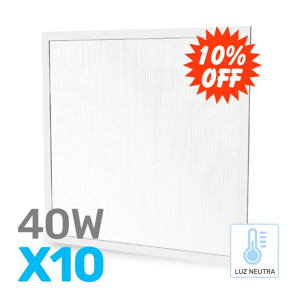 OFERTA - PACK 10 PANEL 60X60CM 40W LUZ NEUTRA - CANDELA