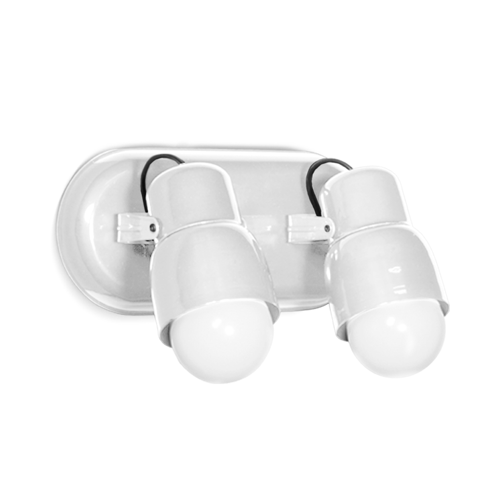 APLIQUE DE PARED CARILO 2 LUCES BASE OVALADA E27 BLANCO - SAN JUSTO