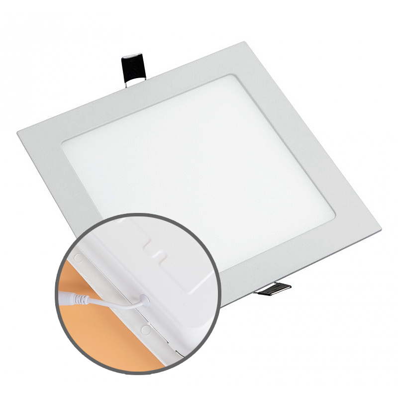 PANEL LED EMBUTIR BACKLIGHT 24W CUADRADO LUZ DIA MARCO BLANCO - CANDELA