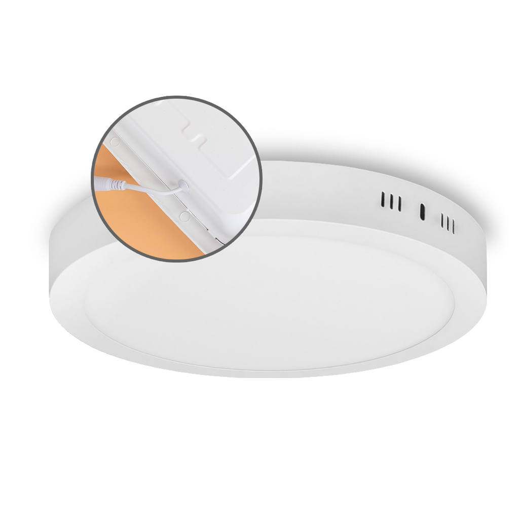 PLAFON LED APLICAR BACKLIGHT 18W CIRCULAR LUZ DIA MARCO BLANCO - CANDELA