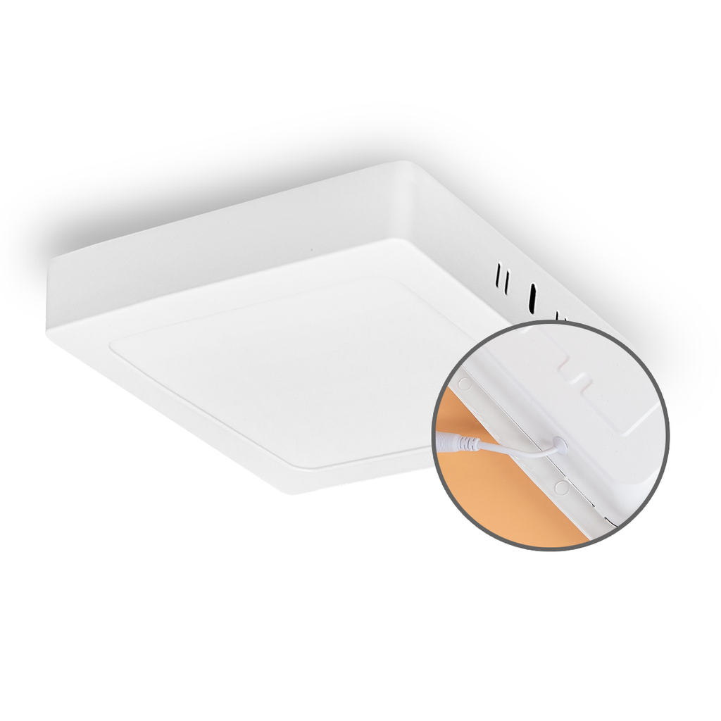 PLAFON LED APLICAR BACKLIGHT 12W CUADRADO LUZ DIA MARCO BLANCO - CANDELA