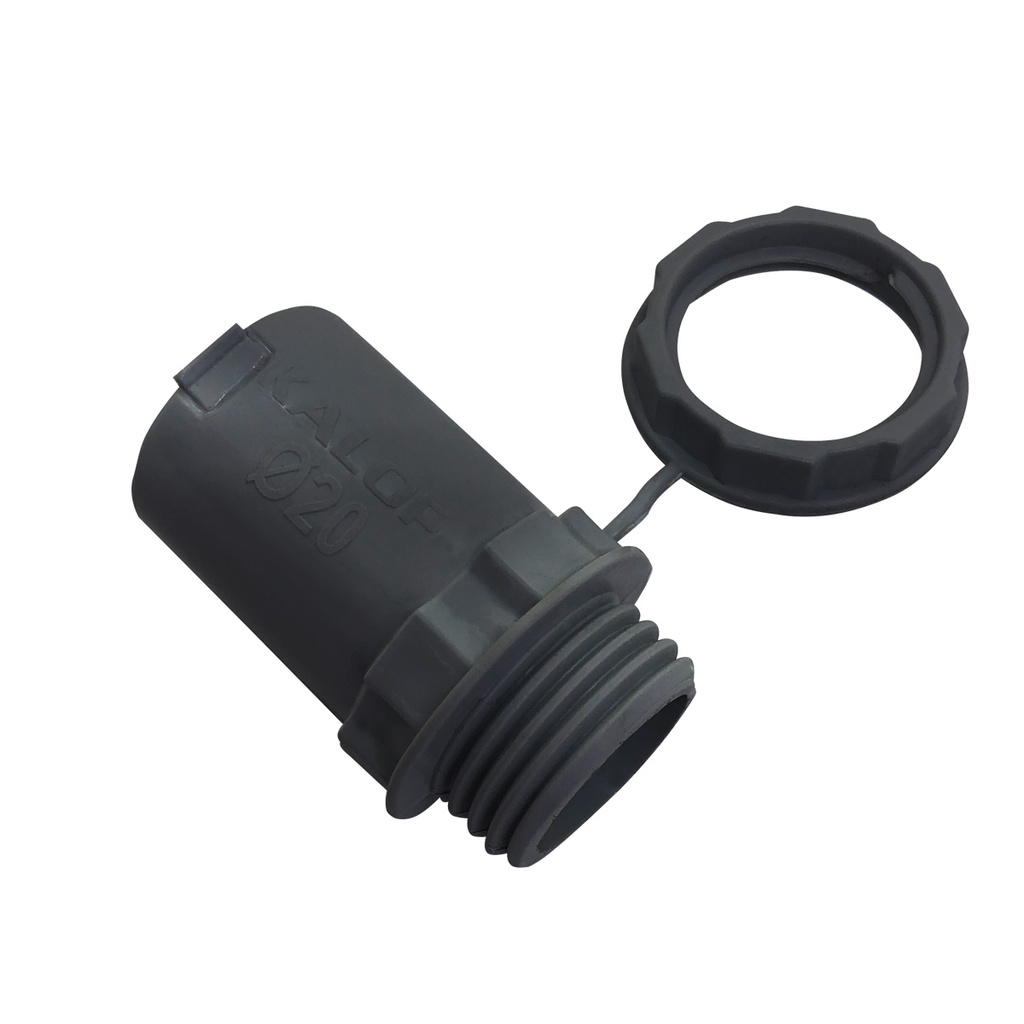 CONECTOR 20MM PARA CAÑO RIGIDO PVC NEGRO - KALOP