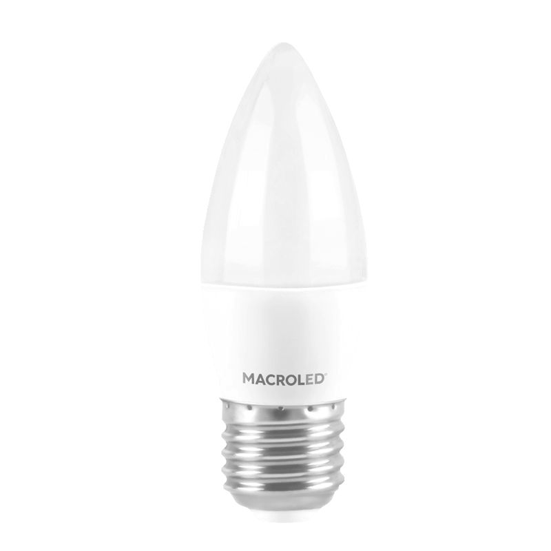 LAMPARA LED VELA 6W LUZ DIA E27  - MACROLED