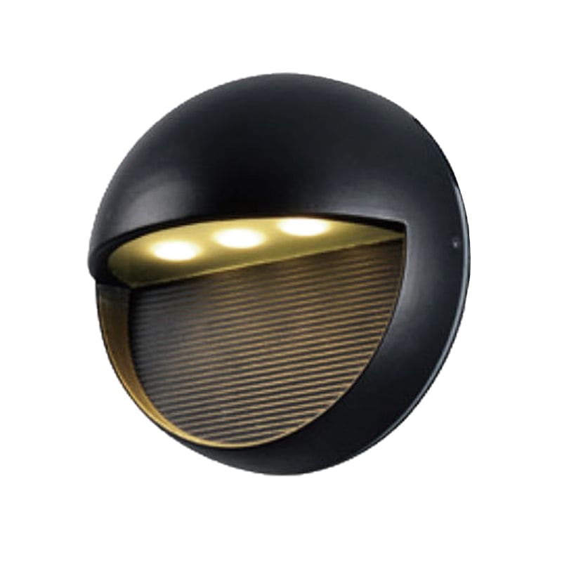 APLIQUE PARED KATO APTO EXTERIOR LED INTEGRADO 3W Ø16CM LUZ CALIDA (3000K) COLOR NEGRO  - LEUK