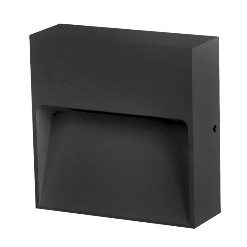 APLIQUE PARED ISCH APTO EXTERIOR LED INTEGRADO 3W 8,5 CM LUZ CALIDA (3000K) COLOR NEGRO  - LEUK