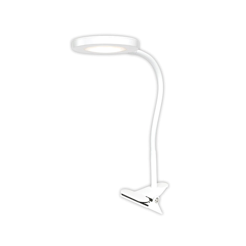 LAMPARA VELADOR LED ESCRITORIO 10W C/BASE PINZA LUZ NEUTRA BLANCO - TBCIN