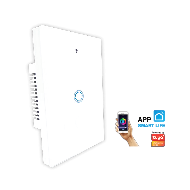 INTERRUPTOR SMART WIFI P/PARED 1 CANAL VIDRIO TEMPLADO BLANCO - TBCIN