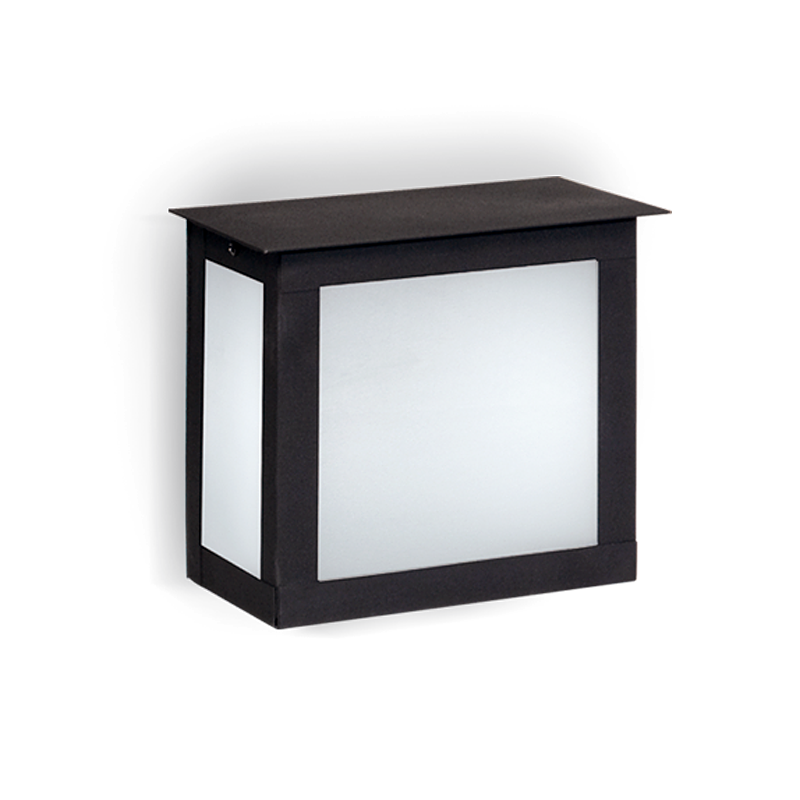 FAROL DE PARED CHAPA 18X18X12CM 1 LUZ E27 NEGRO - SAN JUSTO