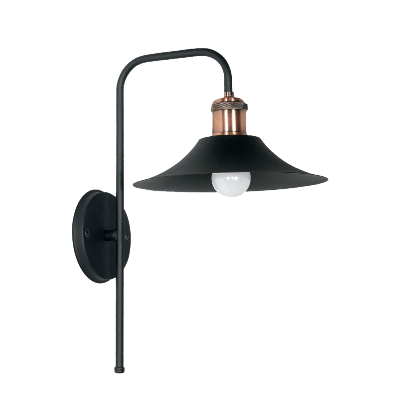 APLIQUE DE PARED PADUA 1 LUZ E27 NEGRO - FERROLUX