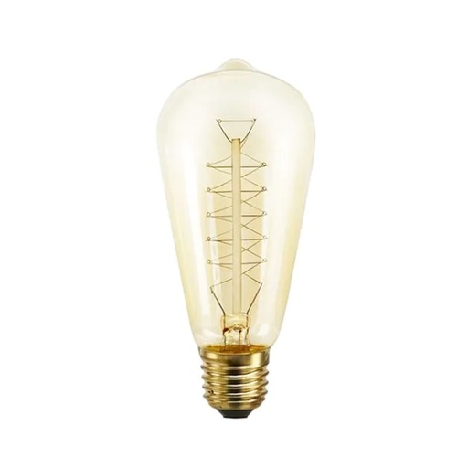 [LAM8617] LAMPARA ANTIQUE FILAMENTO CARBONO E27 EDISON ST64 24W AMBAR LUZ CALIDA - ALIC