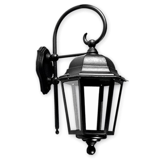 [1296/NG] FAROL DE POLIPROPILENO 6 CARAS E27 NEGRO MOD. 1296  - FAROLUZ