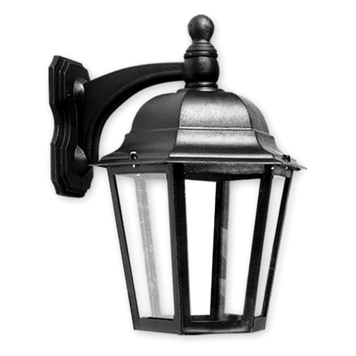 [1297/NG] FAROL DE POLIPROPILENO 6 CARAS E27 NEGRO MOD. 1297  - FAROLUZ