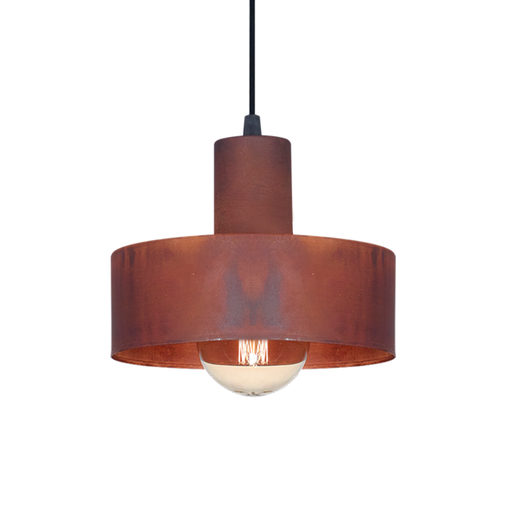 [SJ/3001-19] COLGANTE CHAPA 1 LUZ E27 PANTALLA 20CM OXIDO - SAN JUSTO