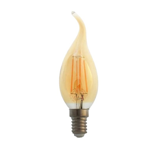 [LGP/LFA-35GC] LAMP. FILAMENTO LED DIMERIZ. VELA VIENTO 4W E14 CALIDA VIDRIO DORADO  - LGP TECHNOLOGY